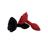 Plug anal en silicone souple en forme de rose / masturbateur d'anus pour femme et massage de la prostate pour homme