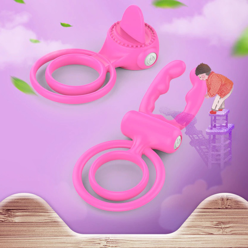 Soft Silicone Dual Cock Ring for Men / Adult Sex Toy with Rabbit Ears for Couples - EVE's SECRETS