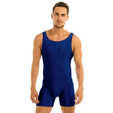 Solid Sleeveless Slim Fit Bodysuit with Round Neck / One-Piece Lingerie Bodysuit for Men - EVE's SECRETS