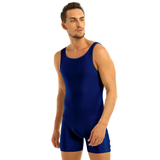 Solid Sleeveless Slim Fit Bodysuit with Round Neck / One-Piece Lingerie Bodysuit for Men - EVE's SECRETS