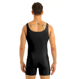 Solid Sleeveless Slim Fit Bodysuit with Round Neck / One-Piece Lingerie Bodysuit for Men - EVE's SECRETS