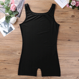 Solid Sleeveless Slim Fit Bodysuit with Round Neck / One-Piece Lingerie Bodysuit for Men - EVE's SECRETS