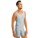 Solid Sleeveless Slim Fit Bodysuit with Round Neck / One-Piece Lingerie Bodysuit for Men - EVE's SECRETS