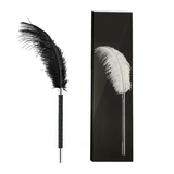 Somali Ostrich Feather Ticklers in Black and White Colors / BDSM Sex Toys for Men and Women - EVE's SECRETS