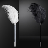 Somali Ostrich Feather Ticklers in Black and White Colors / BDSM Sex Toys for Men and Women - EVE's SECRETS