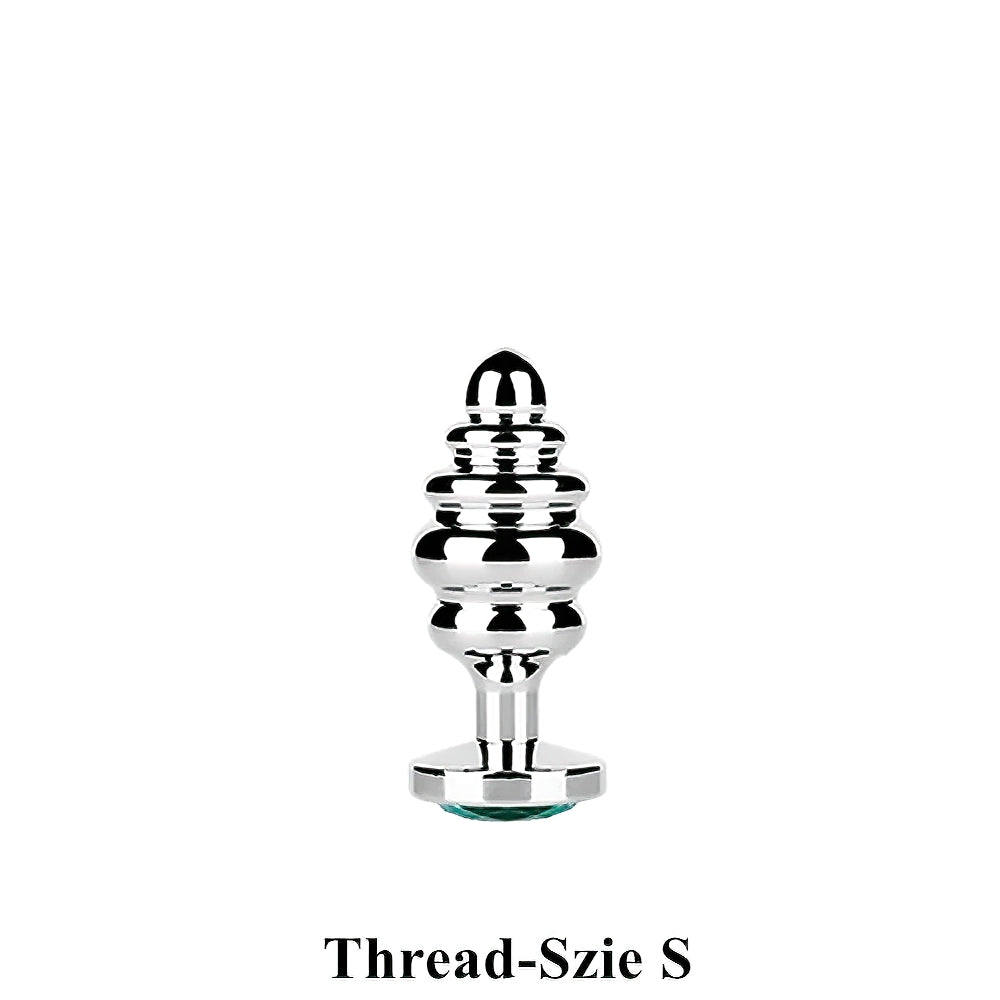 Stainless Steel Butt Plug / Spiral Beads Stimulation / Thread Anal Sex Toy for Adult Couples - EVE's SECRETS