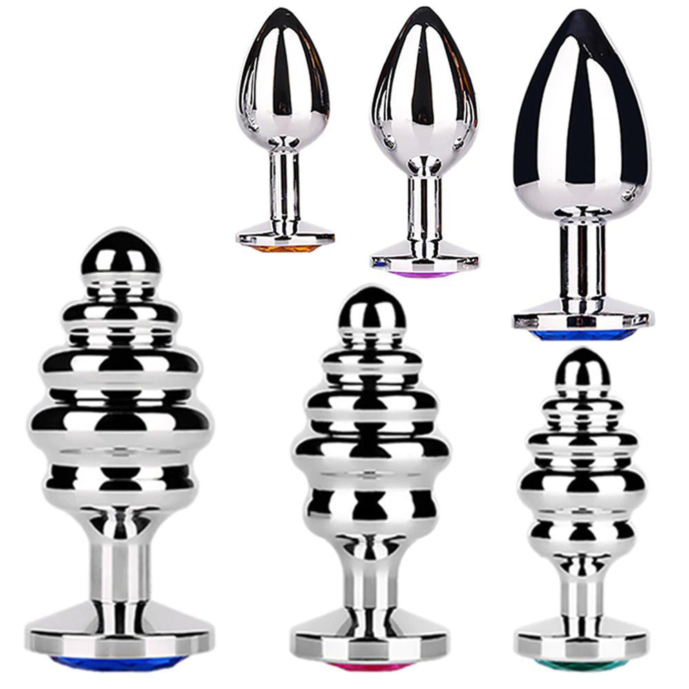 Stainless Steel Butt Plug / Spiral Beads Stimulation / Thread Anal Sex Toy for Adult Couples - EVE's SECRETS