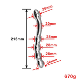 Stainless Steel Double Large Metal Fake Dildo / Anal Beads Prostate Massager G-Spot Stick - EVE's SECRETS