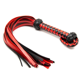 Suede PU Leather Flogger for Adult Sex Games / Red&Black Handmade Flirt Tail