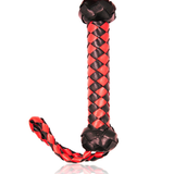 Suede PU Leather Flogger for Adult Sex Games / Red&Black Handmade Flirt Tail - EVE's SECRETS
