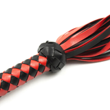 Suede PU Leather Flogger for Adult Sex Games / Red&Black Handmade Flirt Tail - EVE's SECRETS