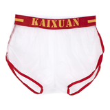 Summer Men's Transparent Swimwear / Mid Waist Letter Print Elastic See-Through Trunks - EVE's SECRETS