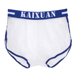 Summer Men's Transparent Swimwear / Mid Waist Letter Print Elastic See-Through Trunks - EVE's SECRETS
