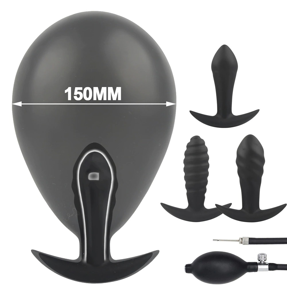 Super Large Double-layer Silicone Inflatable Anal Butt Plugs / Unisex Pump Prostate Massage - EVE's SECRETS