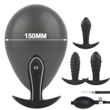 Super Large Double-layer Silicone Inflatable Anal Butt Plugs / Unisex Pump Prostate Massage - EVE's SECRETS