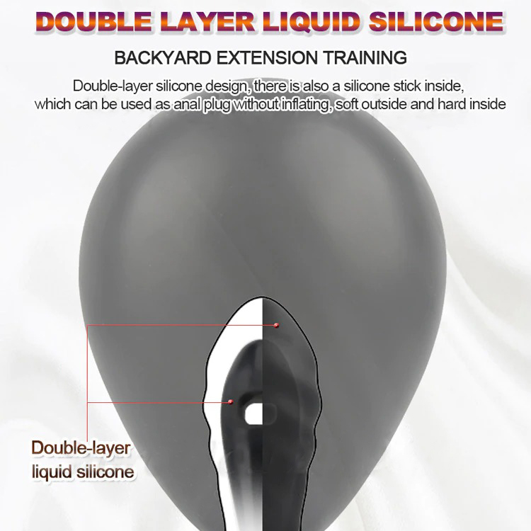 Super Large Double-layer Silicone Inflatable Anal Butt Plugs / Unisex Pump Prostate Massage - EVE's SECRETS