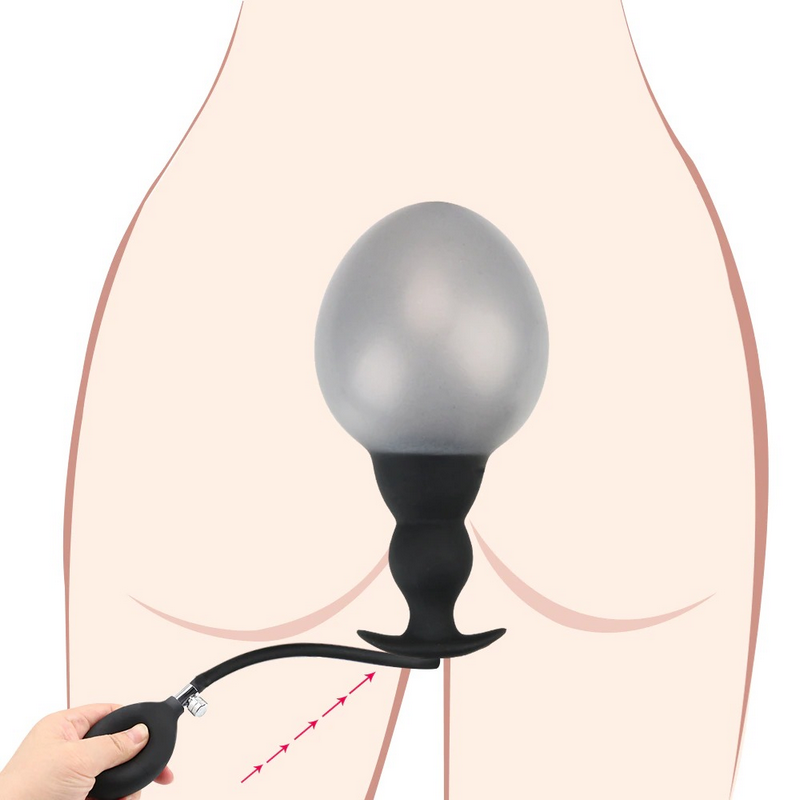 Super Large Inflatable Anal Plug / 12cm Anal Dilator Pump / No Vibrator Expandable Butt Plug - EVE's SECRETS