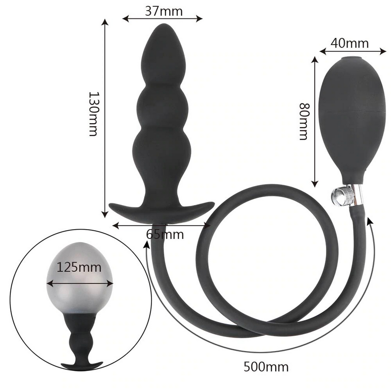 Super Large Inflatable Anal Plug / 12cm Anal Dilator Pump / No Vibrator Expandable Butt Plug - EVE's SECRETS