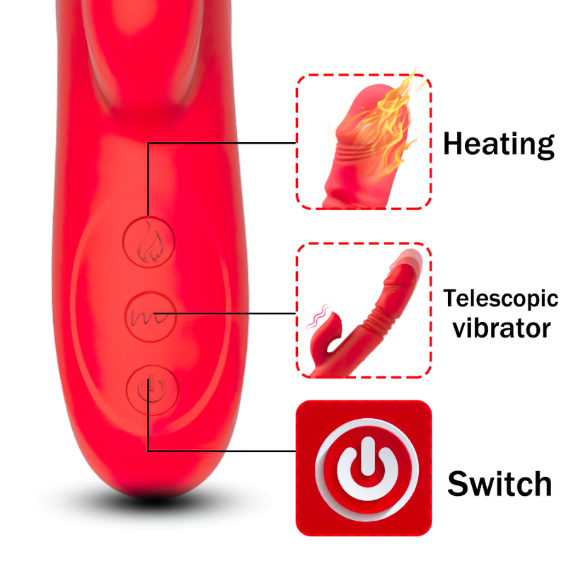 Telescopic Rotation G-Spot Vibrator / Vibrating Rabbit Stimulator / Sex Toys For Women - EVE's SECRETS