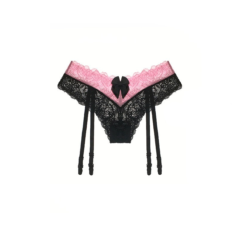 Tempting Garter Belt with Stockings / Women's Sexy Lace Lingerie with Bowknot - EVE's SECRETS