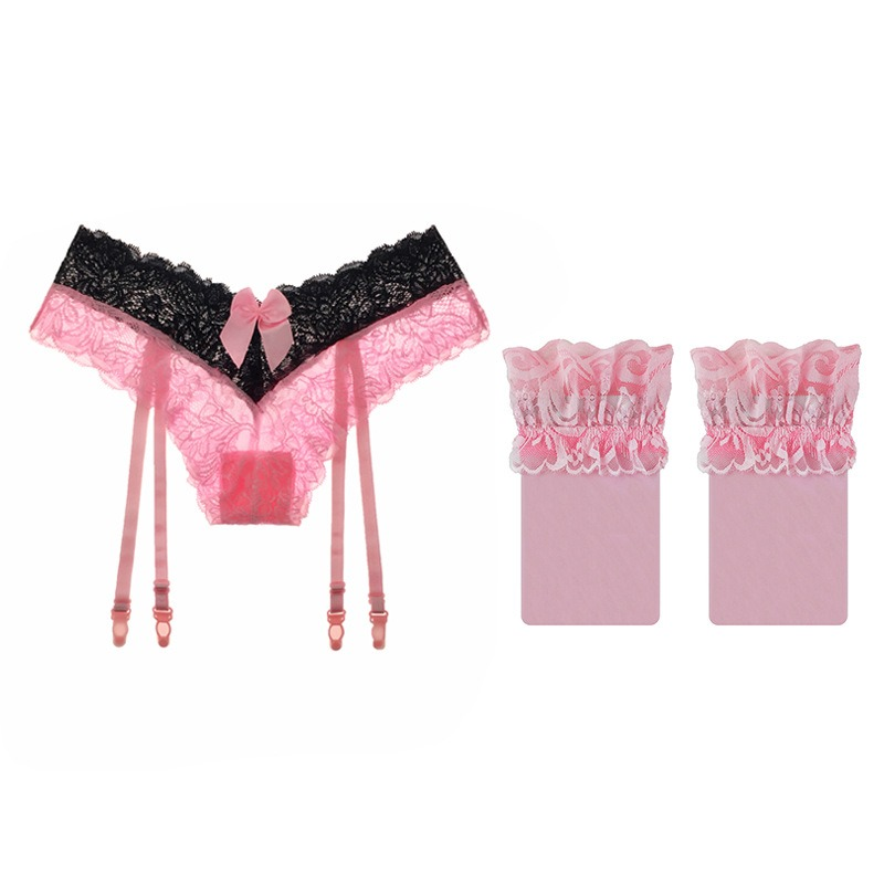 Tempting Garter Belt with Stockings / Women's Sexy Lace Lingerie with Bowknot - EVE's SECRETS