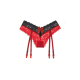 Tempting Garter Belt with Stockings / Women's Sexy Lace Lingerie with Bowknot - EVE's SECRETS
