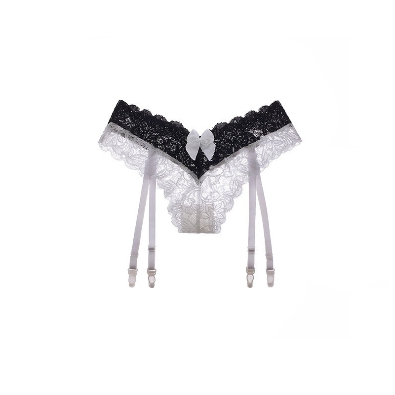 Tempting Garter Belt with Stockings / Women's Sexy Lace Lingerie with Bowknot - EVE's SECRETS