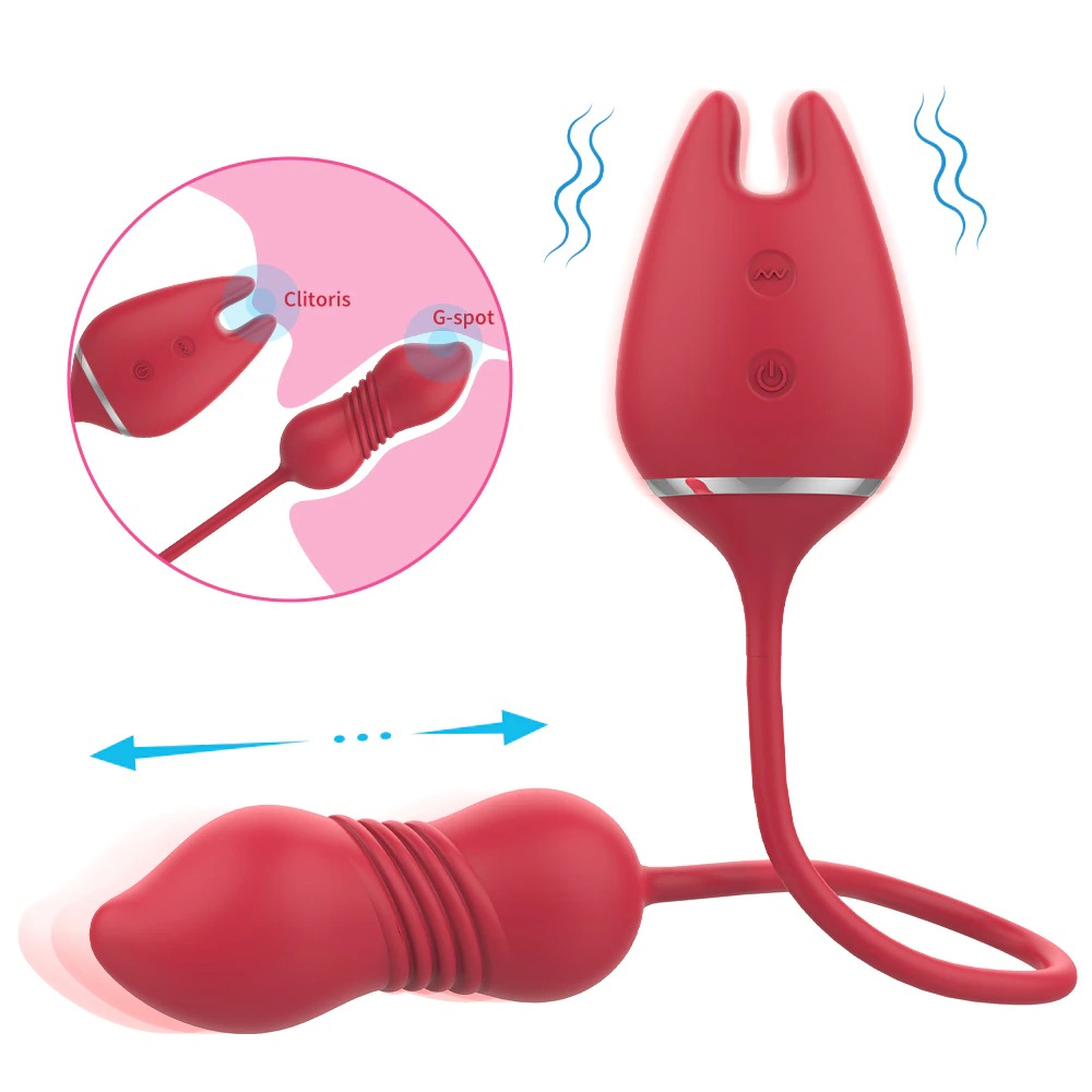 Thrusting 9 Speed Vibrator for Women / Nipple Clip and Clitoris Stimulation / Female Sex Toys - EVE's SECRETS