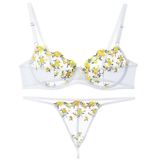 Transparent Women's Lingerie Set / Erotic Underwear with Floral Embroidery - EVE's SECRETS