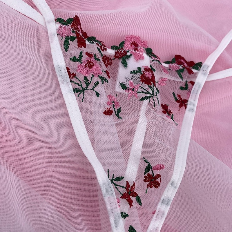 Transparent Women's Lingerie Set / Erotic Underwear with Floral Embroidery - EVE's SECRETS