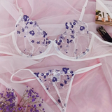 Transparent Women's Lingerie Set / Erotic Underwear with Floral Embroidery - EVE's SECRETS