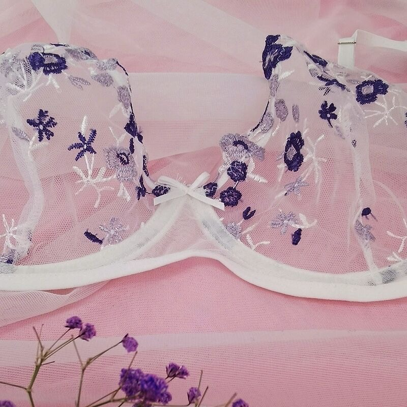 Transparent Women's Lingerie Set / Erotic Underwear with Floral Embroidery - EVE's SECRETS