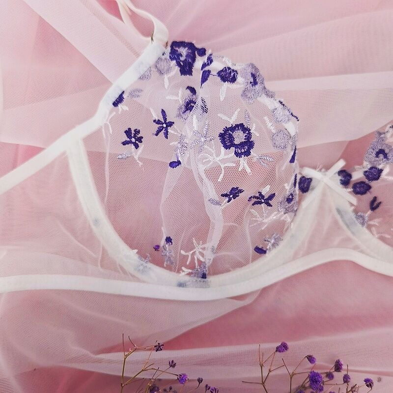 Transparent Women's Lingerie Set / Erotic Underwear with Floral Embroidery - EVE's SECRETS