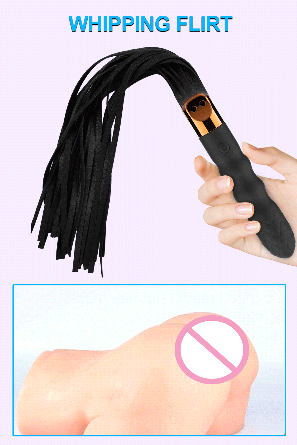 Two-in-One BDSM Slave Whip with Multispeed Vibrator / Fetish Sex Toys for Women and Men - EVE's SECRETS