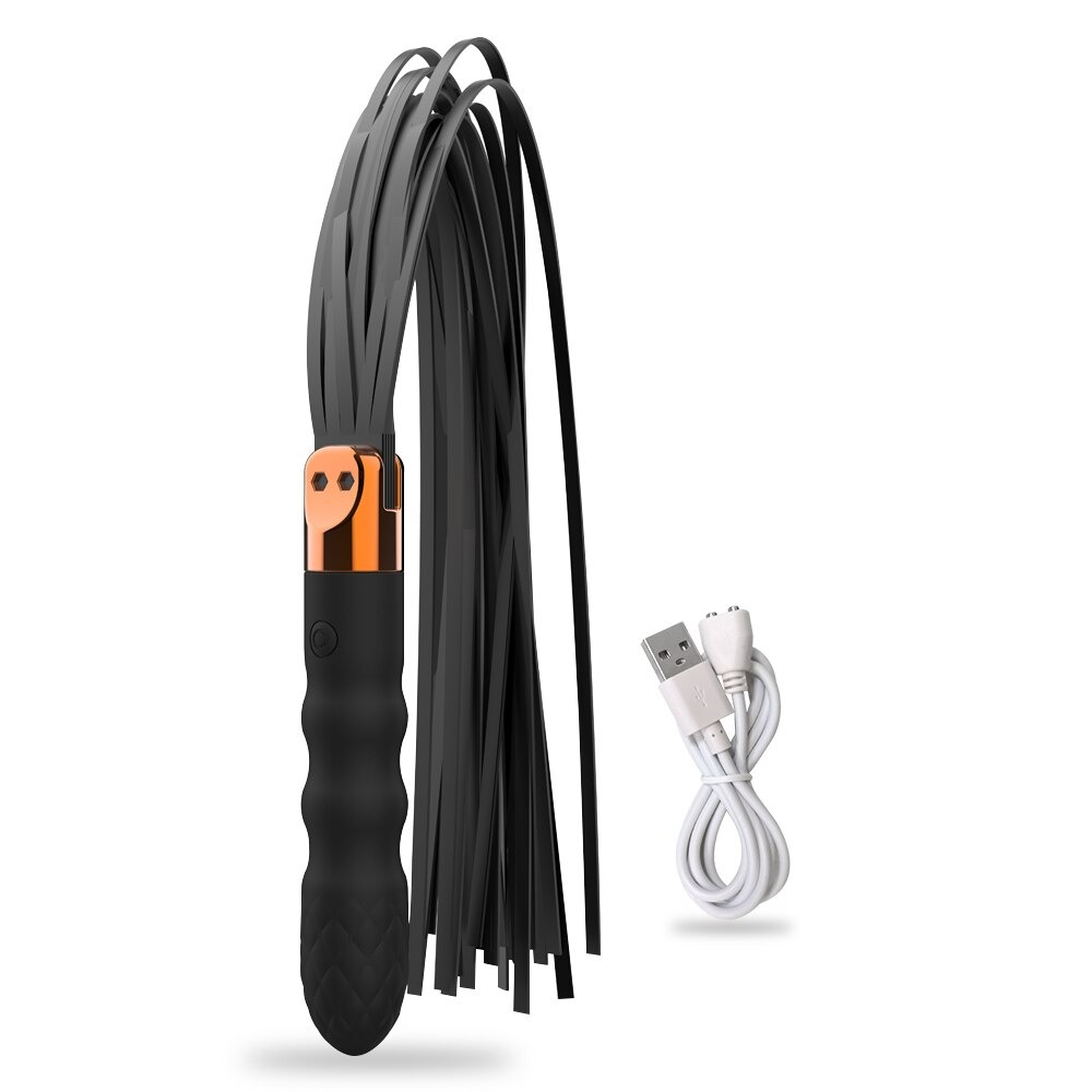 Two-in-One BDSM Slave Whip with Multispeed Vibrator / Fetish Sex Toys for Women and Men - EVE's SECRETS