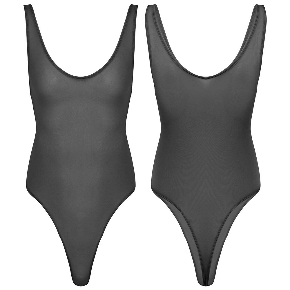 Ultra-thin Exotic Men's Solid Sleeveless Bodysuit / Male Sexy U Neck High Cut Lingerie - EVE's SECRETS