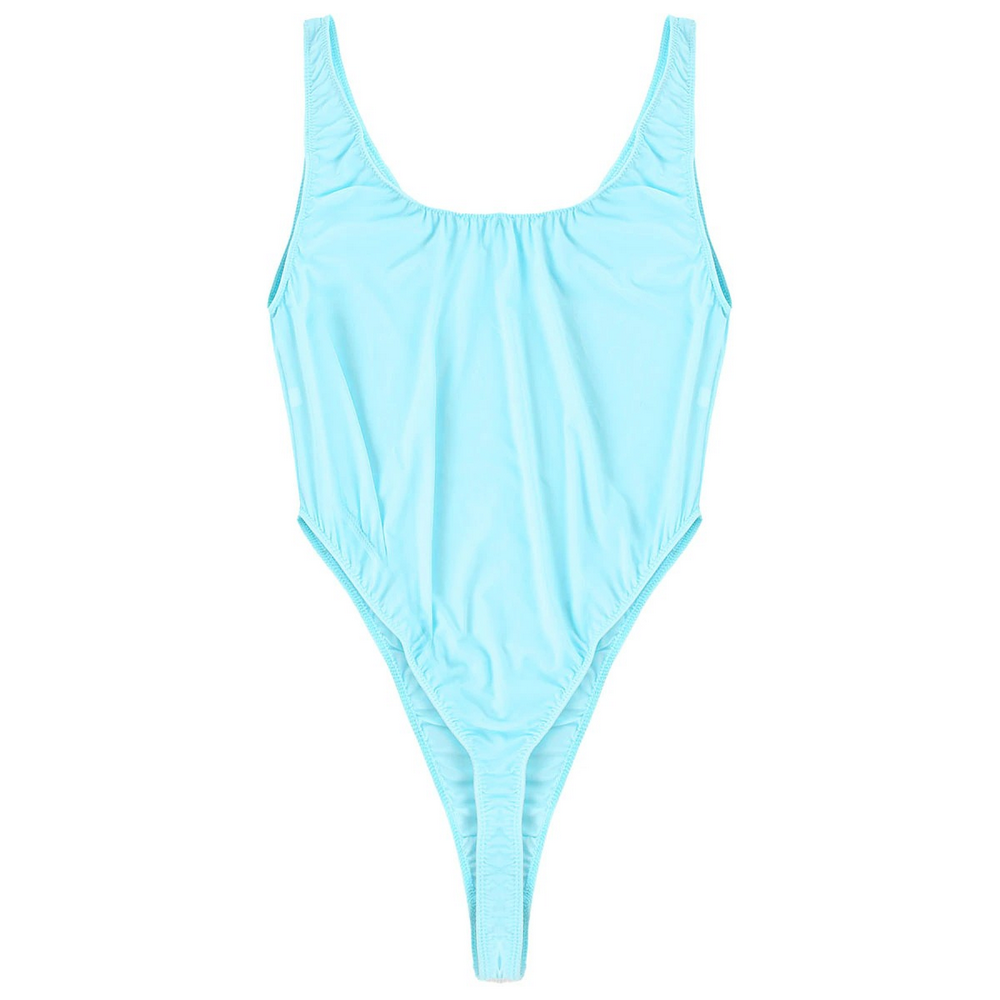 Ultra-thin Exotic Men's Solid Sleeveless Bodysuit / Male Sexy U Neck High Cut Lingerie - EVE's SECRETS