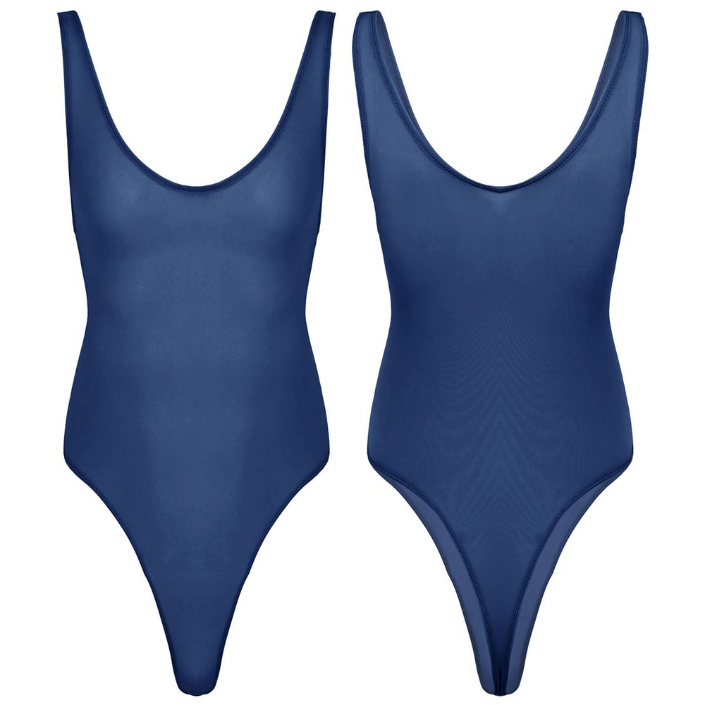 Ultra-thin Exotic Men's Solid Sleeveless Bodysuit / Male Sexy U Neck High Cut Lingerie - EVE's SECRETS