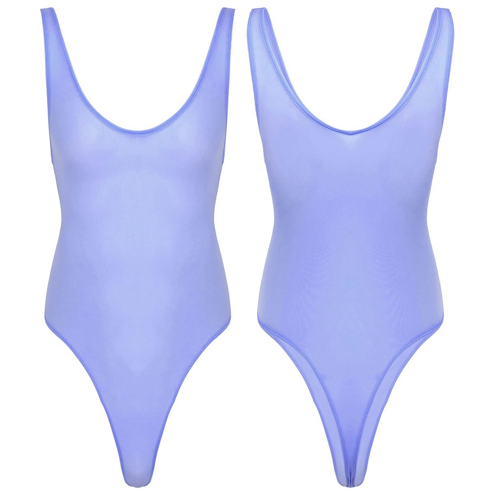 Ultra-thin Exotic Men's Solid Sleeveless Bodysuit / Male Sexy U Neck High Cut Lingerie - EVE's SECRETS