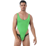 Ultra-thin Exotic Men's Solid Sleeveless Bodysuit / Male Sexy U Neck High Cut Lingerie - EVE's SECRETS