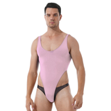 Ultra-thin Exotic Men's Solid Sleeveless Bodysuit / Male Sexy U Neck High Cut Lingerie - EVE's SECRETS
