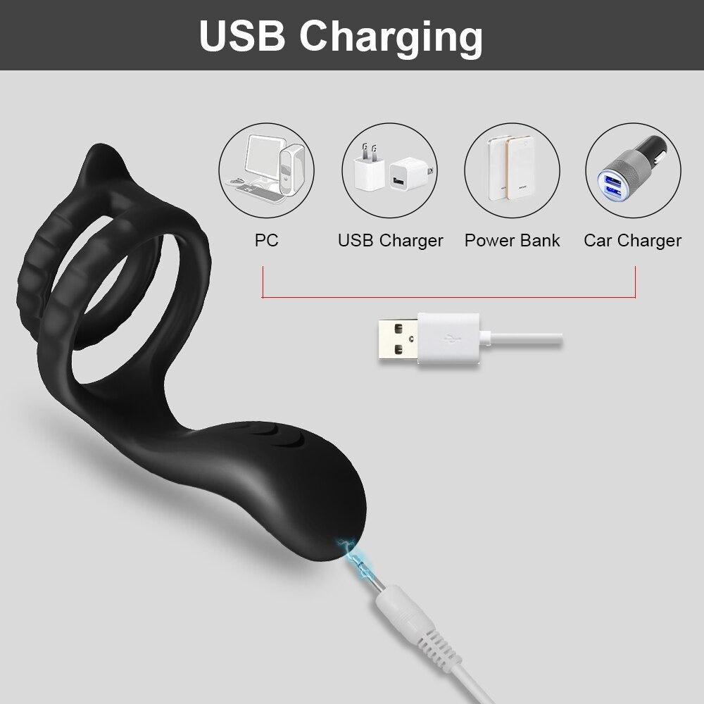 Unique Vibrating Cock Rings / Sex Toys for Adult Men / Penis Ejaculation Erotic Masturbator - EVE's SECRETS