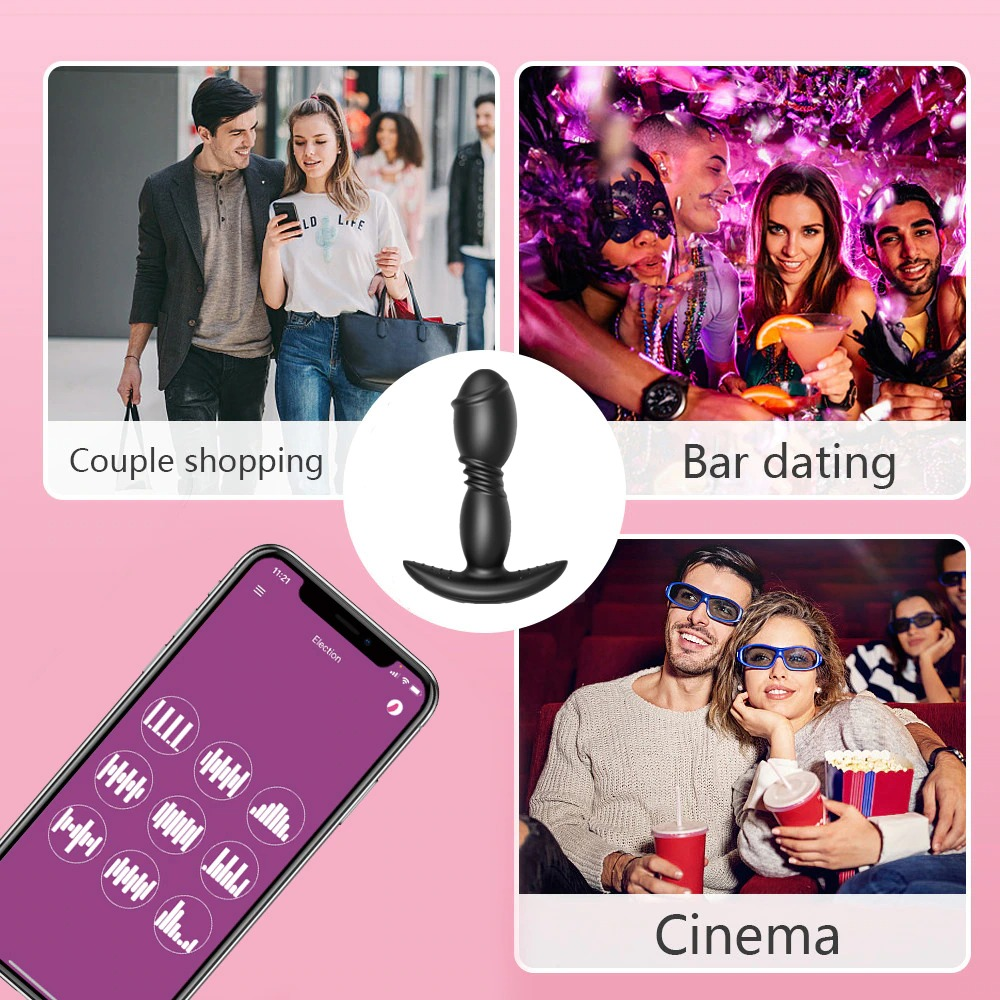 Unisex Anal Vibrator with Remote Control / Dual Thrusting Dildo Vibrator / Adult Sex Toy - EVE's SECRETS