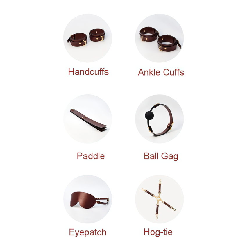 Unisex BDSM Toys / Genuine Leather Sex Games Kits / Erotic 12 PC Set For Your Enjoy - EVE's SECRETS