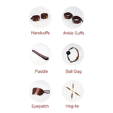 Unisex BDSM Toys / Genuine Leather Sex Games Kits / Erotic 12 PC Set For Your Enjoy - EVE's SECRETS