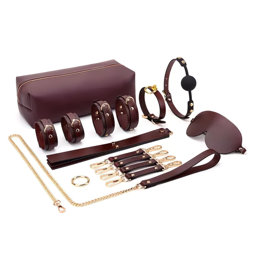 Unisex BDSM Toys / Genuine Leather Sex Games Kits / Erotic 12 PC Set For Your Enjoy - EVE's SECRETS