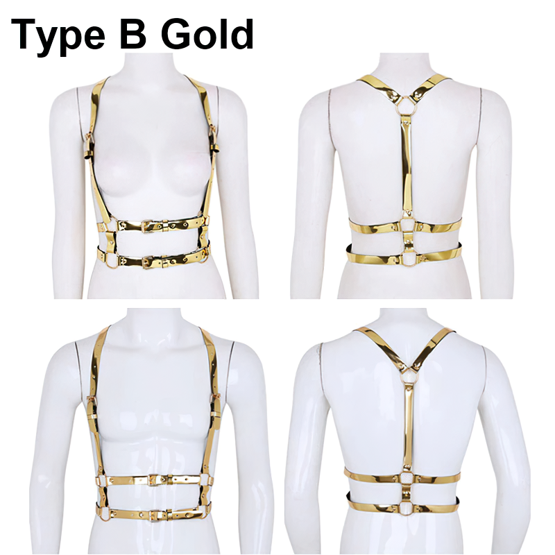 Unisex Punk Festival PU Leather Body Bondage Belt / Sexy Harness for Women and Men - EVE's SECRETS