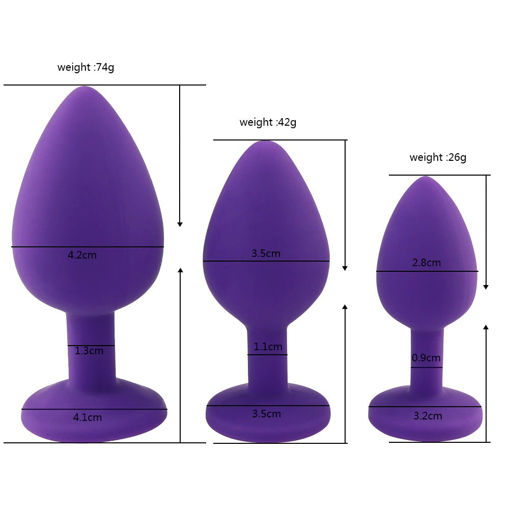 Unisex Silicone Butt Plug / Anal Plugs Sex Stopper in 3 Different Sizes / Adult Anal Trainer - EVE's SECRETS