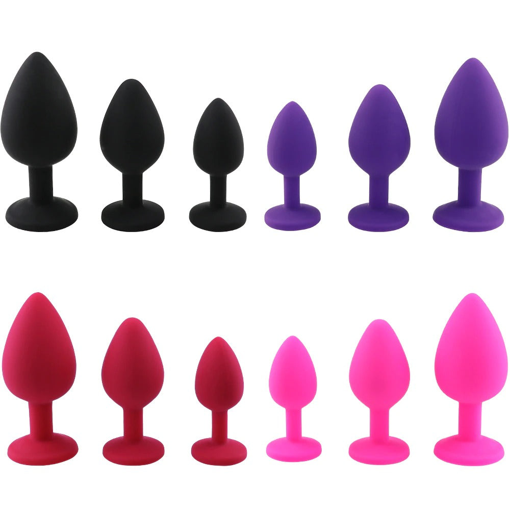 Unisex Silicone Butt Plug / Anal Plugs Sex Stopper in 3 Different Sizes / Adult Anal Trainer - EVE's SECRETS