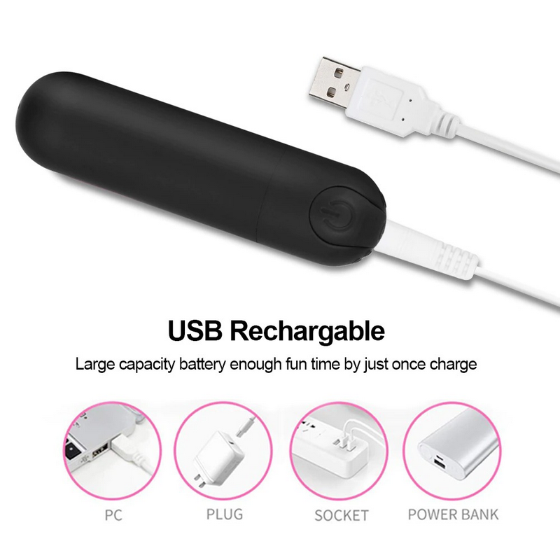 USB Charge Powerful Mini Bullet Vibrator / Women's Clitoral G-Spot Stimulator - EVE's SECRETS